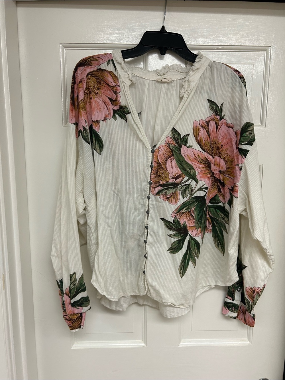 Anthropologie Pilcro Tavi Buttondown Blouse - coral 2x 4110652010043